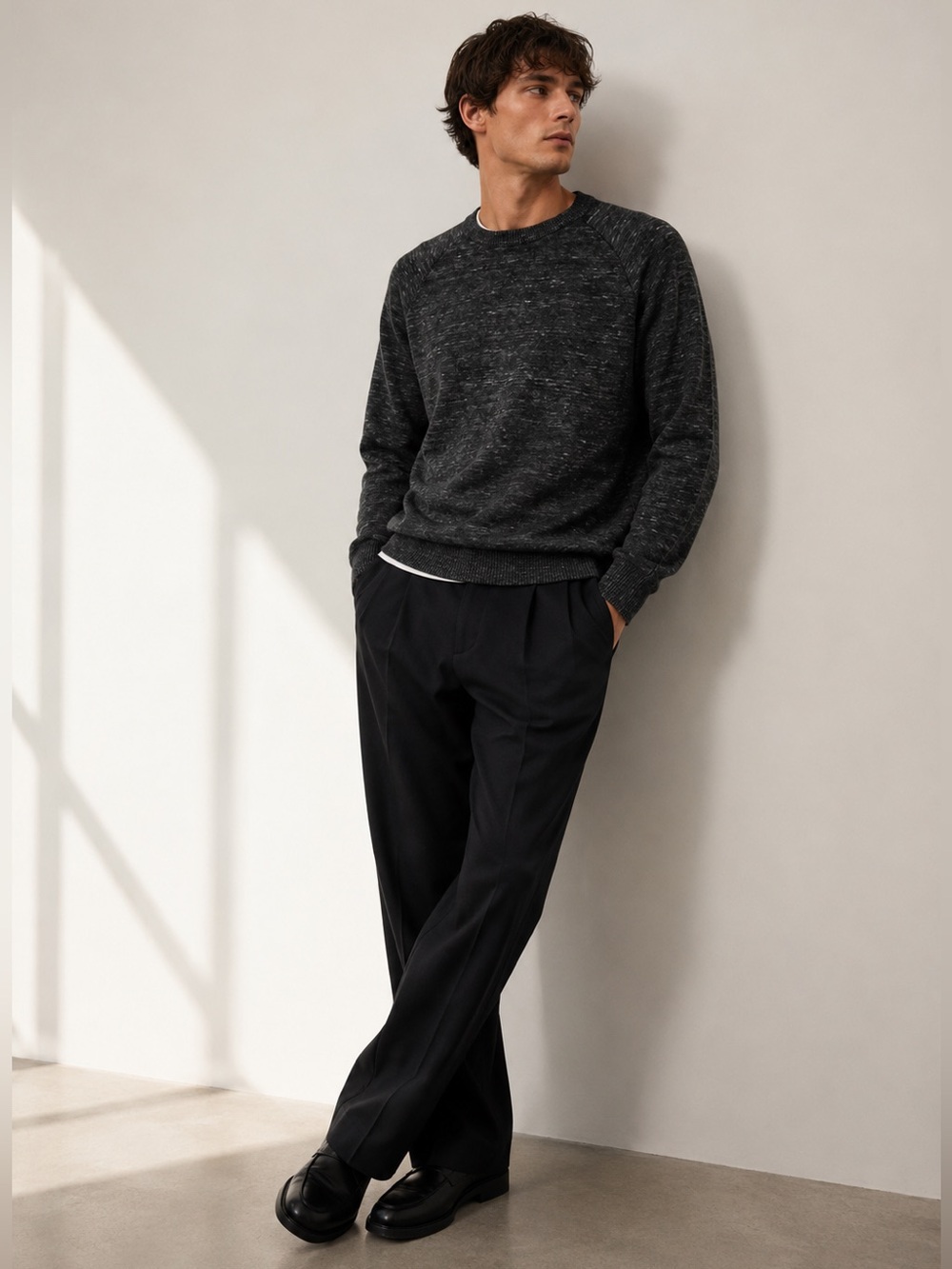Threadbare Crewneck Sweater XL Black Marled
